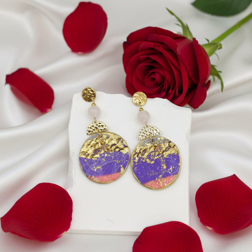 boucles d oreilles dorée coucher de soleil