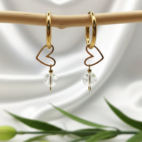 boucles d oreille en quartz cristal de roche
