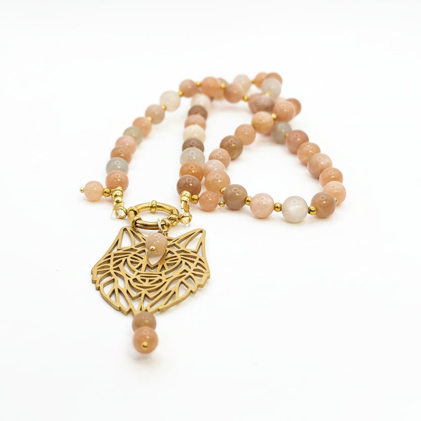 collier de perles en pierre de lune extra