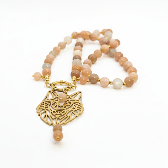collier de perles en pierre de lune extra