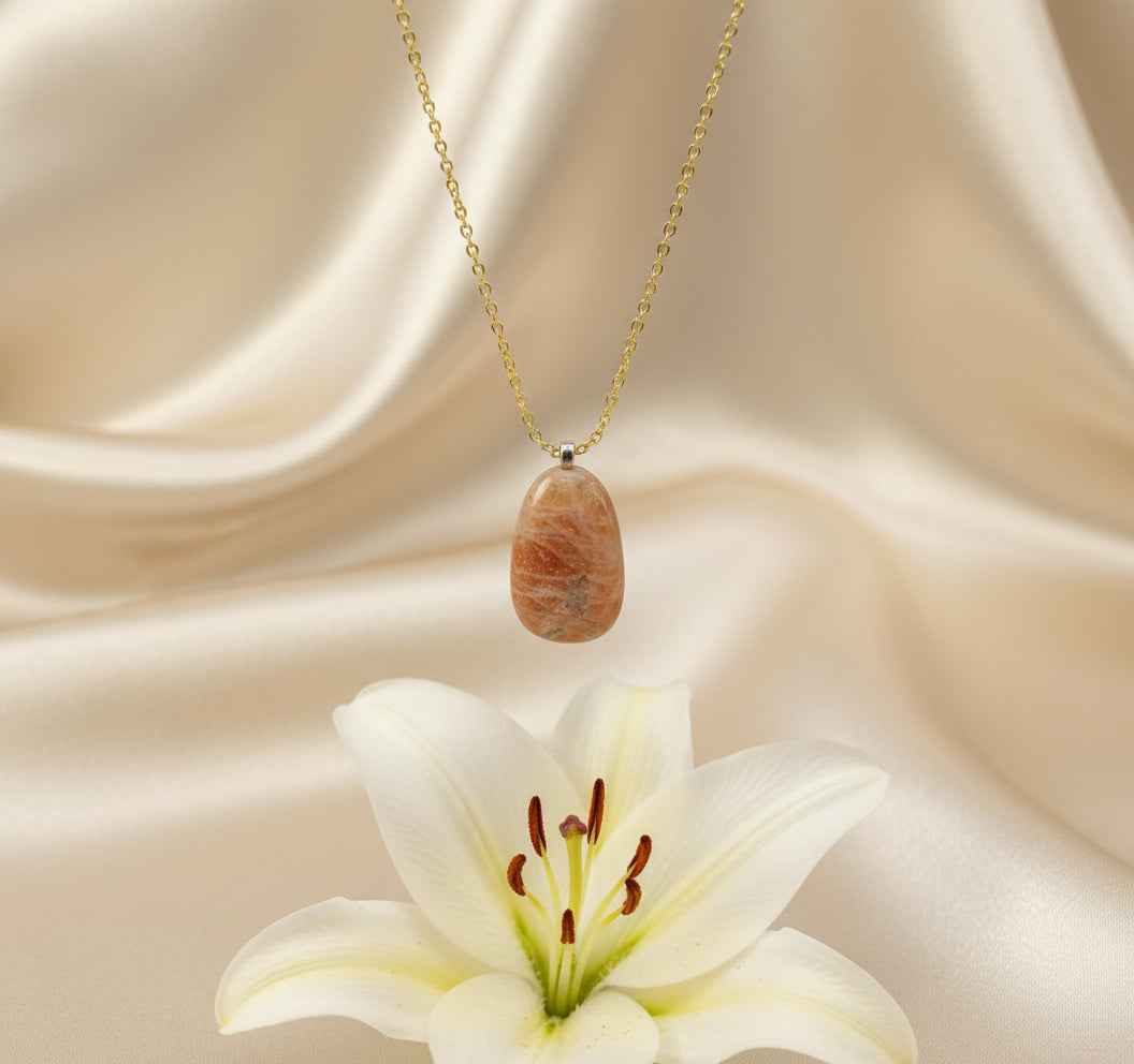 Collier et Pierre de soleil roulée qualité AA au choix