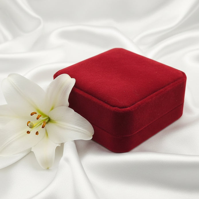 Écrin velours luxe, rouge, beige, pour bracelet