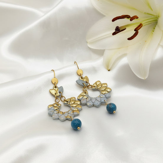 Boucles d’Oreilles Rosa Apatite en doré