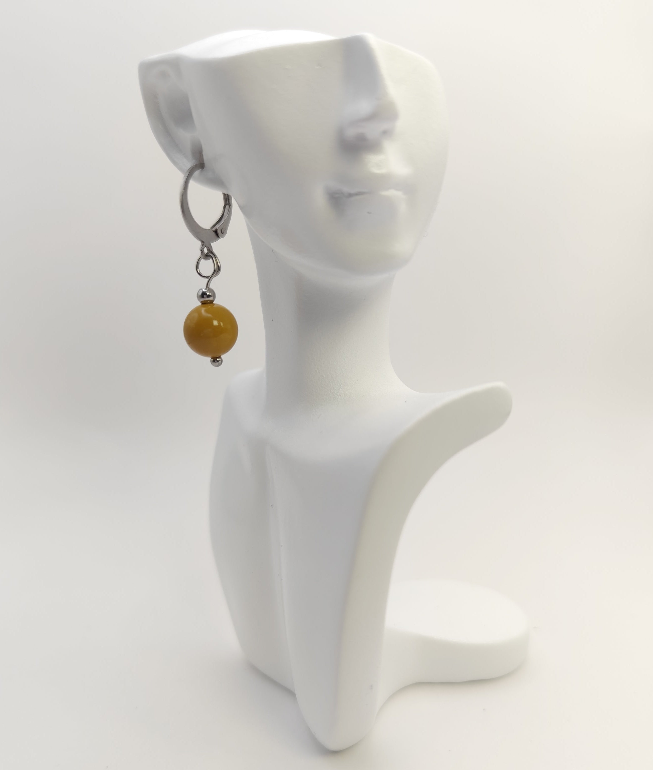 Boucles d'oreilles en acier inoxydable et pierre 