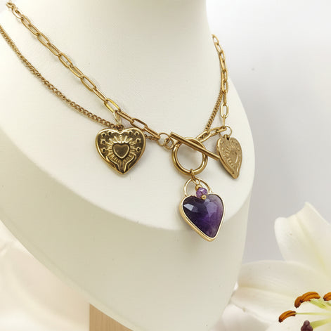 bijou coeur améthyste 70 