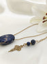 collier doré sodalite spirituelle