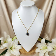 Collier obsidienne doré 
