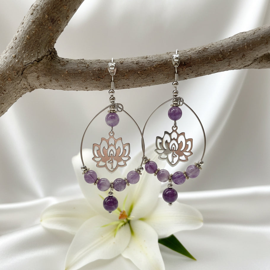 boucles d'oreilles améthyste