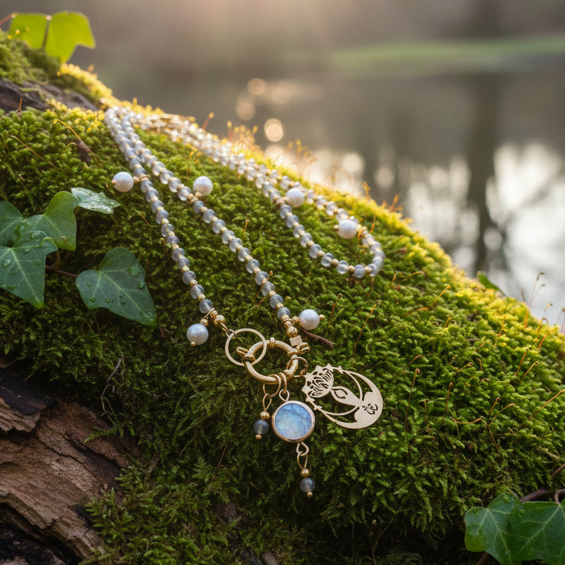 collier de perle en labradorite