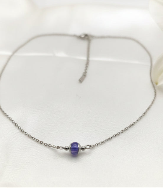 collier tanzanite argenté