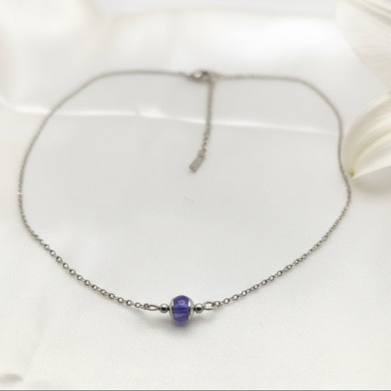 collier tanzanite argenté