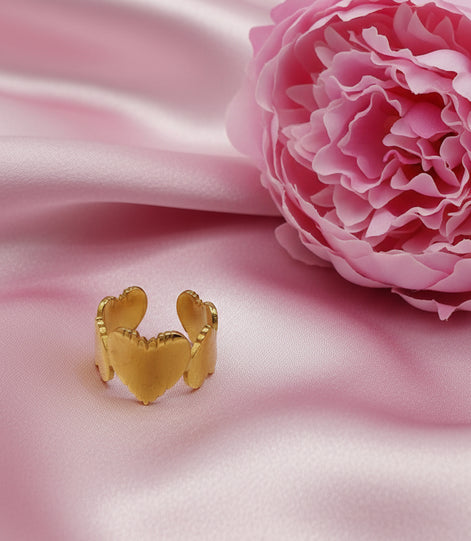 Bague doré en acier inoxydable