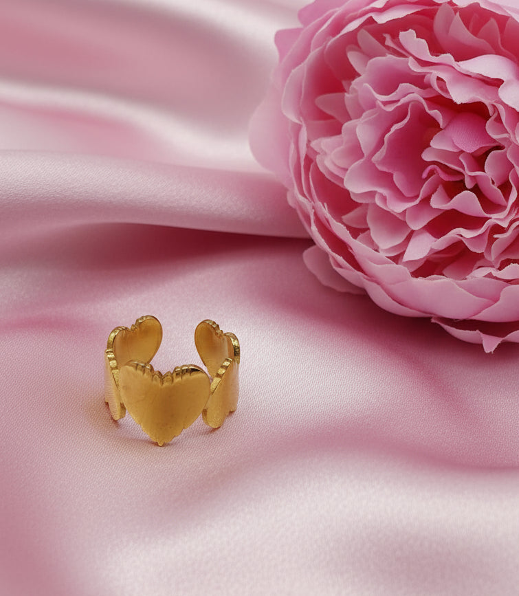 Bague doré en acier inoxydable