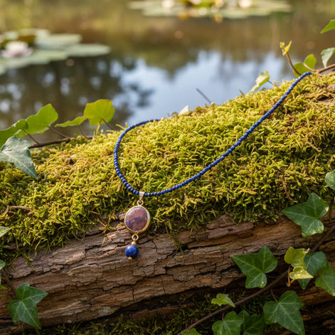 collier lapis lazuli fin