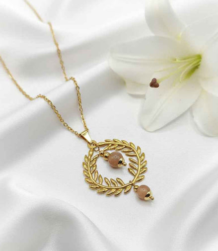 Collier sur mesure – Couronne de Laurier et Pierre Naturelle