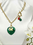Collier “L'appel du coeur” Malachite