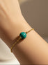 bracelet en malachite doré ajustable