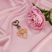 porte clés coeur rose