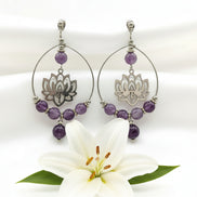 boucles doreilles améthyste