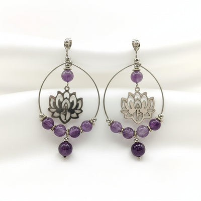 boucles doreilles améthyste