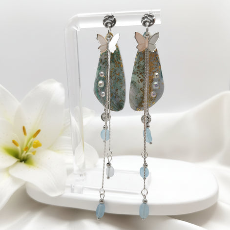 Boucles d'oreilles en aigue marine 