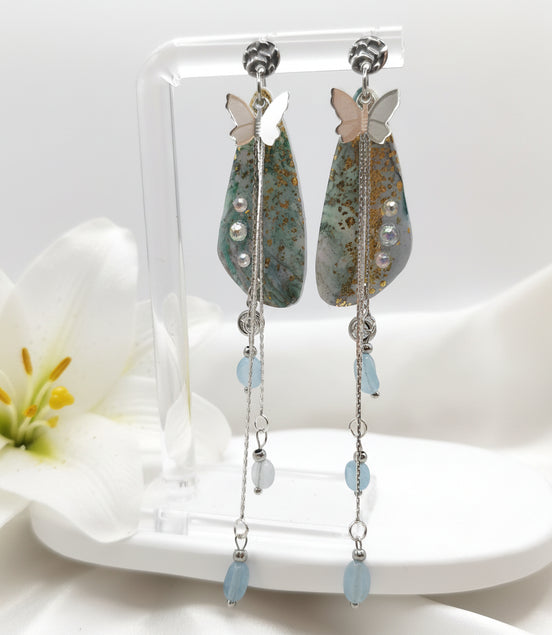Boucles d'oreilles en aigue marine 