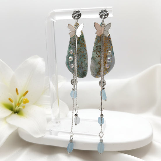 Boucles d'oreilles en aigue marine 