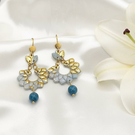 Boucles d’Oreilles Rosa Apatite en doré