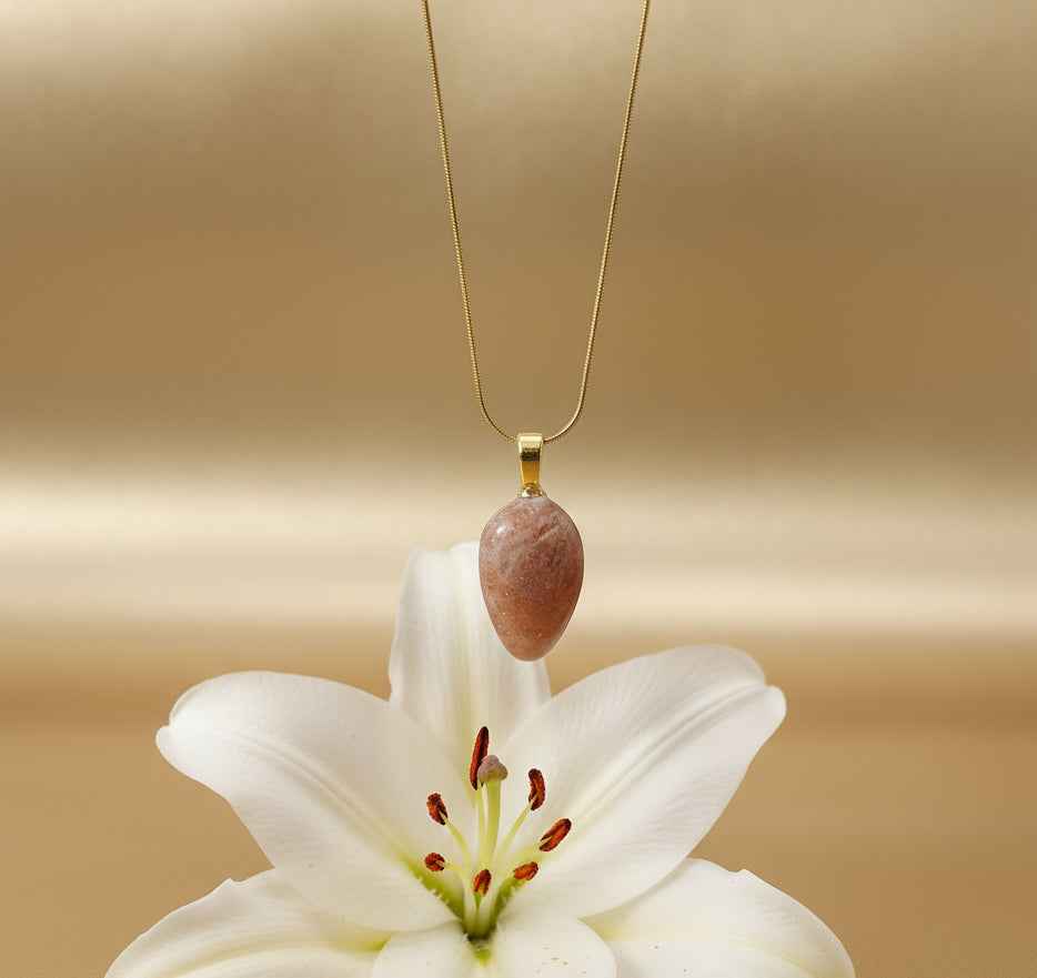 Collier et Pierre de soleil roulée qualité AA au choix