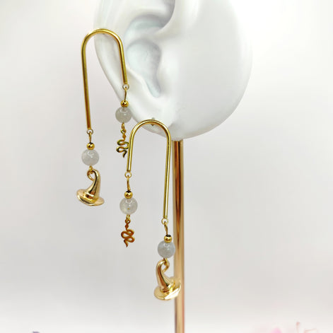 Boucles d'oreilles doré entre terre et ciel, modèle au choix