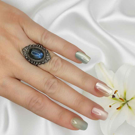 Bague en argent s925 et labradorite