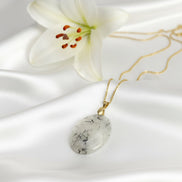 collier doré quartz tourmaline