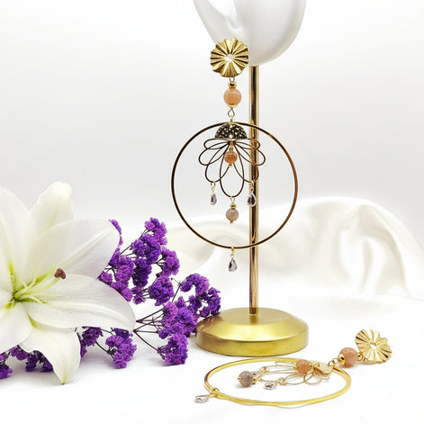 bijou doré pierre de lune