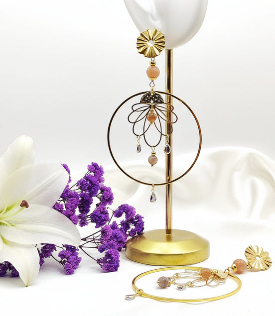 bijou doré pierre de lune