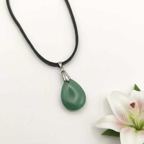 collier cuir aventurine