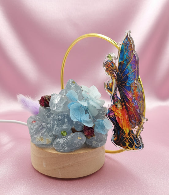 Lampe en pierre célestine fait main