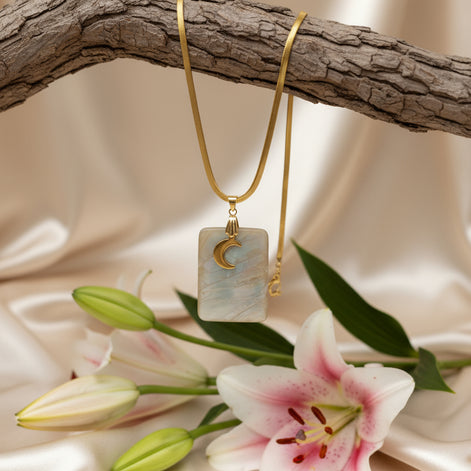 pierre de lune blanche rectangle