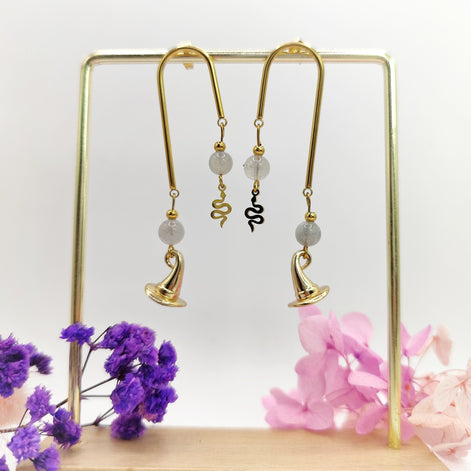 Boucles d'oreilles doré entre terre et ciel, modèle au choix