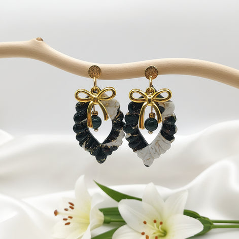 Boucles d’oreilles en Malachite