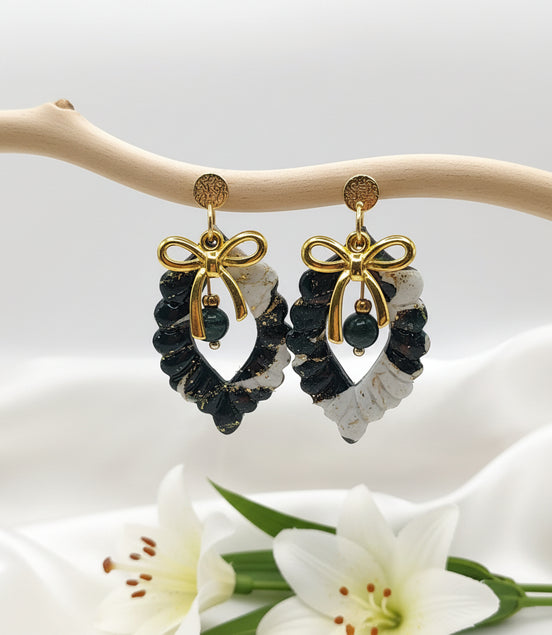 Boucles d’oreilles en Malachite