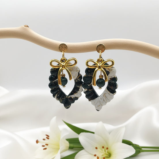 Boucles d’oreilles en Malachite