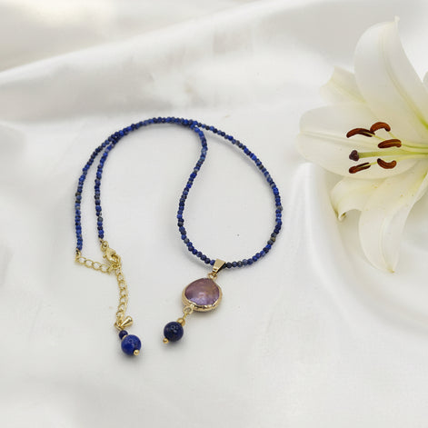 bijou lapis lazuli et perles deau douce