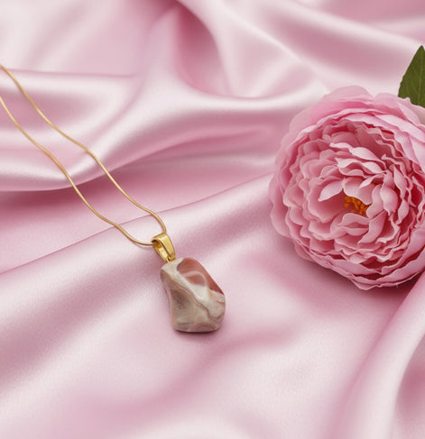 Pendentif ou pierre libre en Agate du Botswana rose extra 2 cm