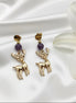 Boucles d'oreilles Cerf en labradorite, améthyste