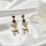 Boucles d'oreilles Cerf en labradorite, améthyste