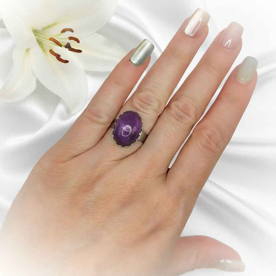 Bague en améthyste argenté au choix