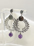 Boucles d'oreilles Césaria Doré ou argenté, Améthyste ou labradorite
