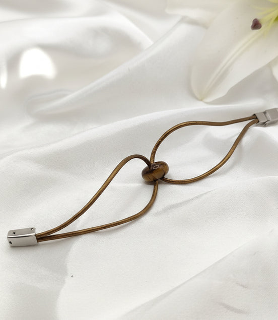 bracelet cuir et pierre