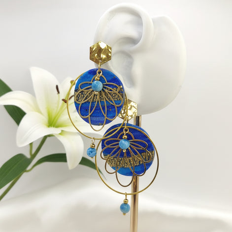 Boucles d’Oreilles or en Apatite