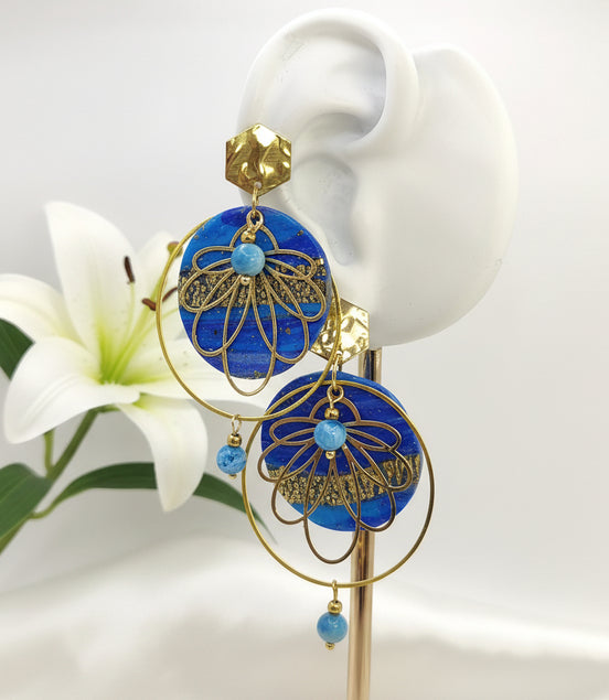 Boucles d’Oreilles or en Apatite